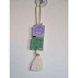 Tresse à savon Cube vert olive lilas lavande 200g Provence